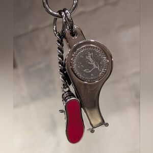 Christian Loubiutin Whistle Keychain/BagCharm - NWOT Gunmetal 2.25x1 Inch +Chain